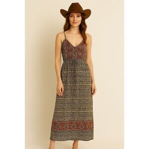 Angie Strappy Maxi Dress Sz M Boho Hippie Festival Cottage Coastal Cowgirl Beach